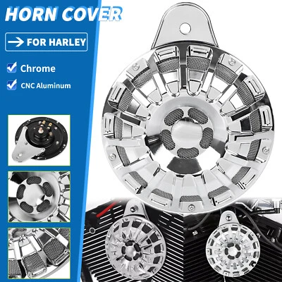110 dB Chrome Horn Speaker Cover For Harley Big Twin Electra Glide Sportster 883 - Изображение 1 из 4