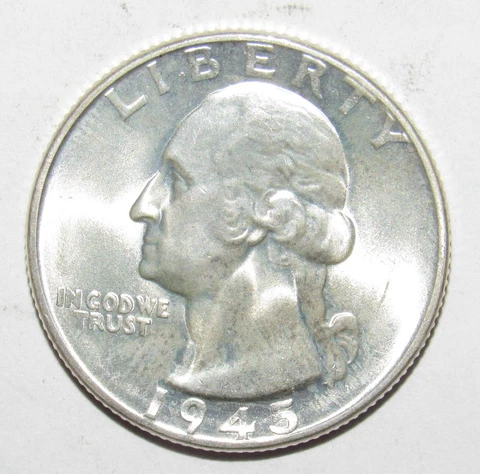 1945 Washington Quarter CH BU (Q30) Cover