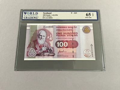 Scotland 100 Pounds P-223 1996  World Banknote Grading 65 TOP - Image 1 of 4