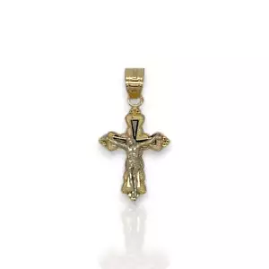 Jesus Cross Pendant - 10k Yellow Gold - Picture 1 of 2