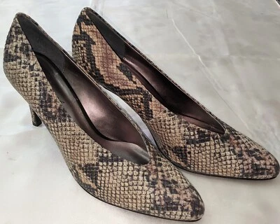 J. RENEE Frenzy Women's Snake Print Heels Pumps Size 11 Neutral Colors 3.5" Heel - Image 1 of 4
