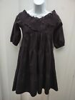 Fiory Collection Women&#39;s Large Black Smocked And Tiered Shirt Peek a Boo Straps