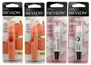 Lot of 4 Revlon Kiss Balm 015 Juicy Peach exp 2025 & Exfoliating Balm Sugar Mint - Picture 1 of 4