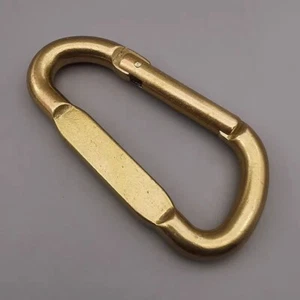 3 inch Solid brass D Oval Spring load Snap Carabiner keychain Hook Clip Purse- - Picture 1 of 8