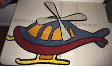Helicopter Rug - Cartoon Kids - Great Condition- 39” -Red, Blue, Yellow