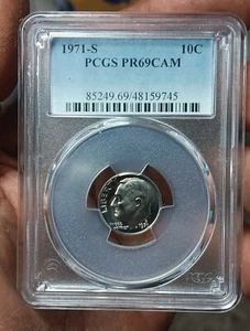 1971-S Roosevelt Dime PCGS PF-69 Deep Cameo. GORGEOUS! - Picture 1 of 2