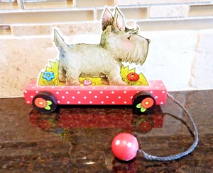 Vintage Mary Engelbreit Decorative Pull Toy Scottish Terrier Dog - Imagen 1 de 5