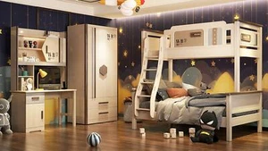 Schlafzimmer Jugend Kinder Zimmer Set Modern Schrank Kommode Tisch Neu 2tlg. - Bild 1 von 1