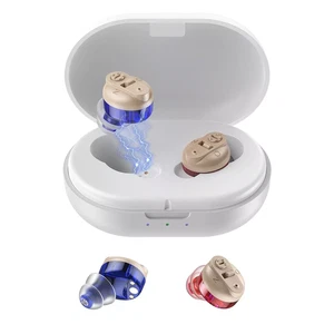 1 par de audífonos para personas mayores recargables con cancelación de ruido invisible - Imagen 1 de 12