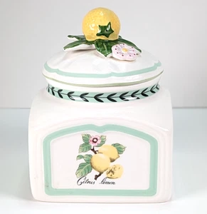 Villeroy & Boch Small Spice Canister French Garden Citrus Limon Basket Weave 6" - Picture 1 of 11