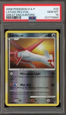 Pokemon Latias Great Encounters Reverse Holo Rare #22 PSA 10 Gem Mint - Image 1 of 2