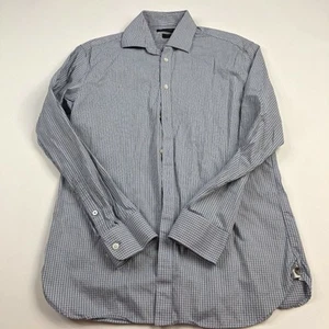 John Varvatos EUC 15 32/33 SLIM Blue Mens Button Front Long Sleeve Dress Shirt - Picture 1 of 5