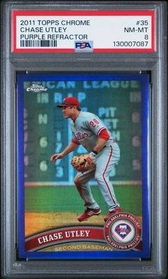 PSA 8 2011 TOPPS CHROME 35 CHASE UTLEY PURPLE REFRACTOR - Image 1 of 2
