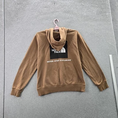 The North Face Men Hoodie M Brown Logo Embroidery Fleece Box Activewear - Image 1 of 4