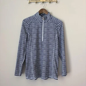 Lilly Pulitzer Justine Luxletic Pullover Top XL Navy White Stripe - Picture 1 of 8