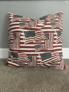 2 USA American Flags PILLOW COVER Shams 18 x 18 envelope Enclosure - Picture 1 of 3