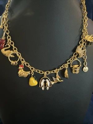 "Collar Talbots Holiday Charm Lovebirds tono dorado 21""" Foto 1 de 4