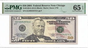 2004 $50 CHICAGO FRN. PMG GEM Uncirculated 65 EPQ Banknote. 2nd of 2 Consecutive - Picture 1 of 2