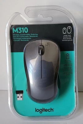 Logitech M310 Wireless Optical Mouse – Silver/Gray, New Sealed in Package - Image 1 of 3
