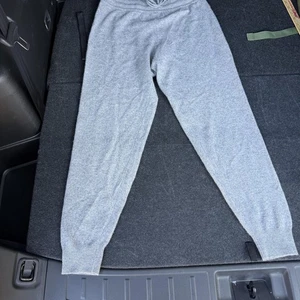 Saks Fifth Avenue Hose Damen XS grau 100% Kaschmir Jogginghose Kordelzug Bündchen - Bild 1 von 14