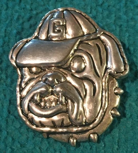 Vintage : GEORGIA BULLDOGS "2 in 1" Brooch/Medallion UGA DOG @ Football SEC - Picture 1 of 2