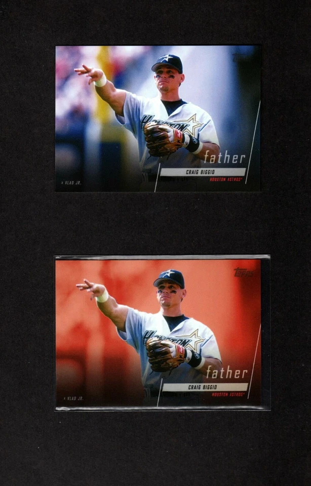 Craig Biggio 2019 Topps X Vlad Jr. insert & red parallel cards Houston Astros - Image 1 of 1