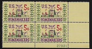 US Scott #1253, Plate Block #27921 1964 Homemakers 5c FVF MNH Lower Right - Picture 1 of 1