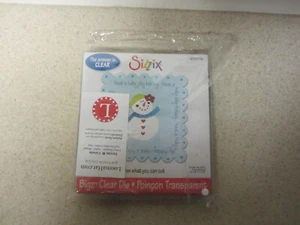SIZZIX BIGZ Clear Die  655776 Christmas Snowman  HAVE A HAPPY HOLIDAY NEW SEALED - Picture 1 of 5