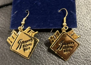 Bon Jovi Earrings ‘Slippery When Wet’ Necklace Pendant New Vintage - Picture 1 of 18