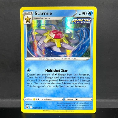 2021 POKEMON FUSION STRIKE STARMIE 053/264 HOLO (RARE) - Image 1 of 2