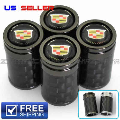 VALVE STEM CAPS WHEEL TIRE FOR CADILLAC 4PC 2 COLOR OPTION - VC08 VC31 - Image 1 of 4