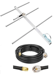 Yagi Antenna UHF 400-470MHz, Long Range 433MHz, High Gain, 3 Element Coax Cable - Picture 1 of 3