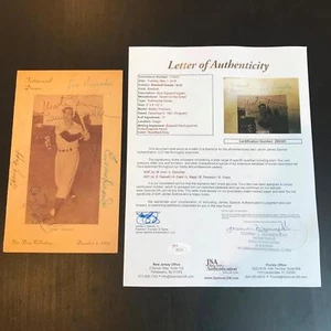 Rare Bobby Thomson Day Signed 1951 Program W/ Durocher Irvin Harwell JSA COA - Picture 1 of 10