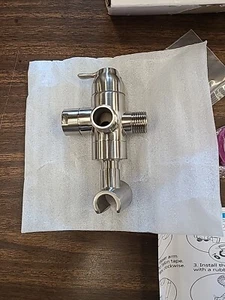 YD-swivel valve Shower Arm Diverter with Handshower Mount 3 Way Polished Chrome  - Picture 1 of 8