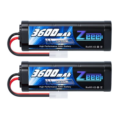 2x Batería Zeee 7.2V 3600mAh NiMH Tamiya para Coche RC Asociado HPI Losi Kyosho Foto 1 de 4