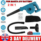 Cordless Air Blower Handheld Leaf/Snow Blower Dust Vacuum Cleaner for Makita 21V