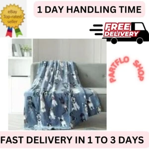 Mainstays Extra Soft Warm Fleece Heat Plush Throw Washable Blanket 50" x 60".Dog - Picture 1 of 4