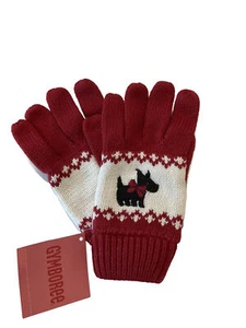 Vintage 2008 NWT Gymboree HOLIDAY FRIENDS Red Scottie Dog Gloves 5 6 7 - Picture 1 of 2