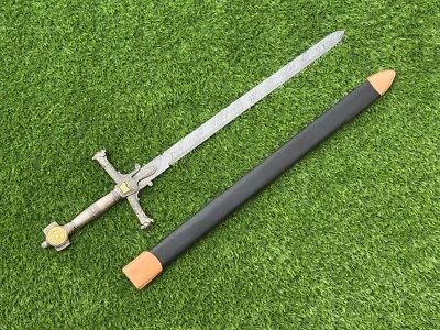 THE DAMASCUS KNIFE 26" Handmade KING SOLOMON Damascus Steel Sword |Star of David Replica Sword-Gift