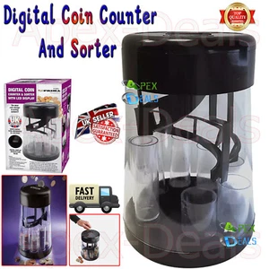 LCD Display Digital Coin Counter And Sorter Money Jar Change Counting Organise - Picture 1 of 6