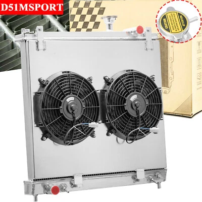 4 Row Radiator Shroud Fan For 2005-15 NISSAN Armada TITAN INFINITI QX56 5.6L V8 Foto 1 de 4