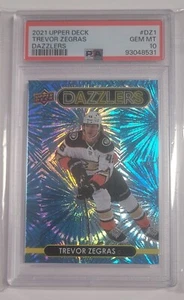 2021-22 Upper Deck Blue Dazzlers #DZ1 Trevor Zegras RC PSA 10 Ducks Rookie - Imagen 1 de 2