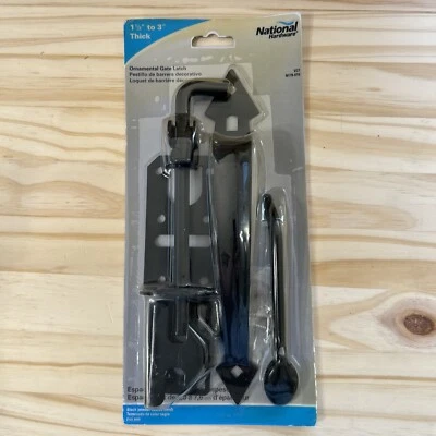 NEW NATIONAL N178-616  BLACK STEEL ORNAMENTAL GATE THUMB LATCH 7159007 - Image 1 of 4