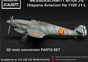 1/48 Messerschmitt Bf109 J-0 Hispano Aviacion Ha 1109 J-1L RESIN conversion set - Imagen 1 de 23