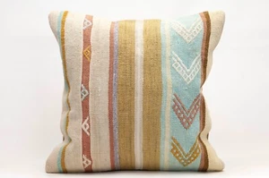 Kilim Pillow Cover, 20x20 in, Decorative Sofa Cushion, Handmade Boho Pillow - Picture 1 of 4