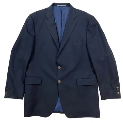 Hickey Freeman Navy wool blazer Men's 44 Long Super 140's - Image 1 of 4