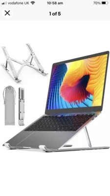 Laptop Stand Adjustable Tablet Holder Folding Portable Desktop Office Support UK - Image 1 of 4