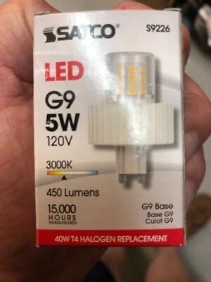 Satco S9226 5 Watt 3000K T4 Replacement G9 Base LED Light Bulb. New - Image 1 of 2