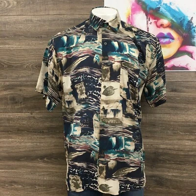 Camisa DE COLECCIÓN ROBERT STOCK Para Hombres 100% Seda Talla XL Abotonada Ligera Foto 1 de 4