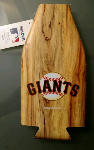 San Francisco Giants MLB Zip Up Wood Beer Bottle Suit Insulator Holder Koozie Cover